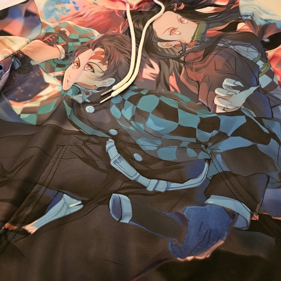 Rare Demon Hunter Graphic Print Medium Sized Hoodie With Kangaroo Pockets - Picture 3 of 4